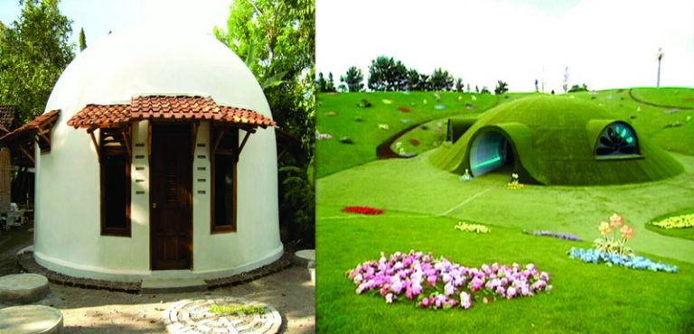 Perbanidngan Desa Teletubbies dengan rumah Teletubbies. Sumber: google.com