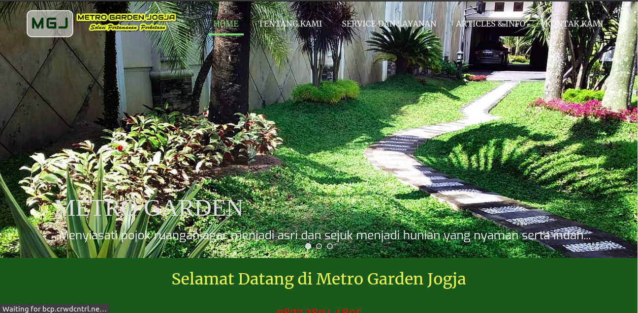 Tampak situs website Metro Garden Jogja, foto: screenshots
