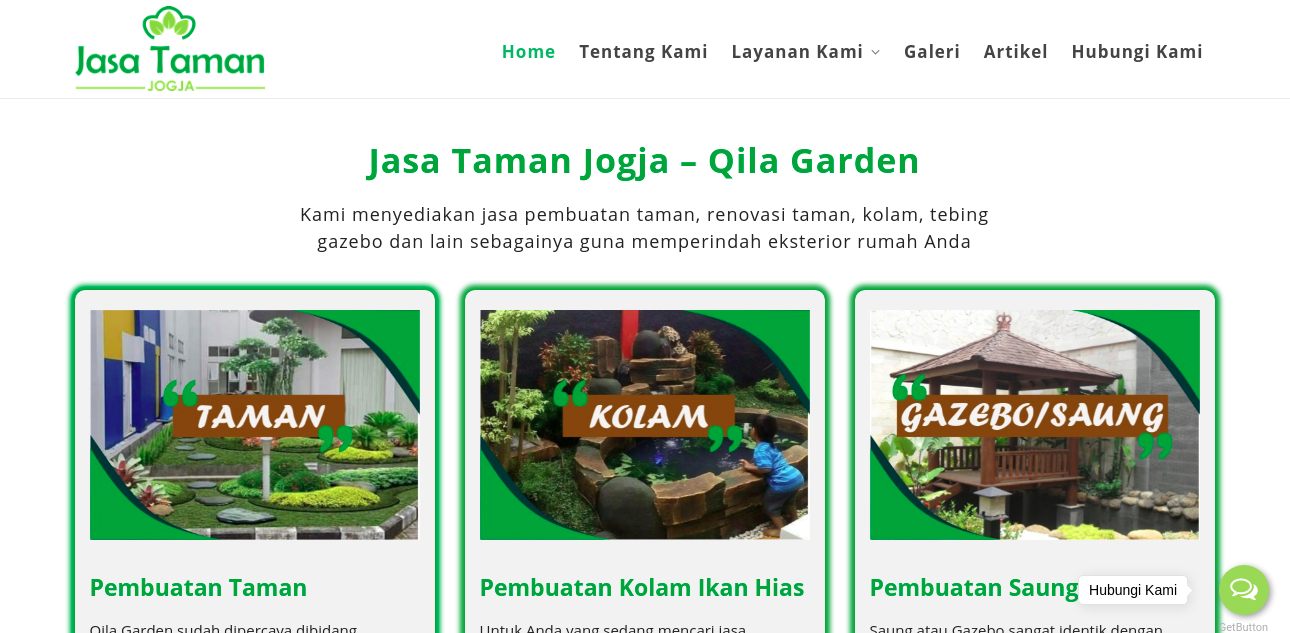 Tampak situs website dari jasa taman Qila Garden, foto: screenshots