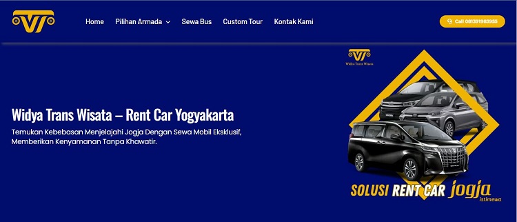 Rental car Widya Transportasi yang menyediakan kendaraan Innova, Sumber: widyatransport.com