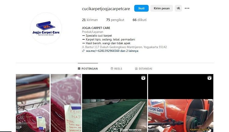 Carpet Care, Sumber: instagram @cucikarpetjogjacarpetcare