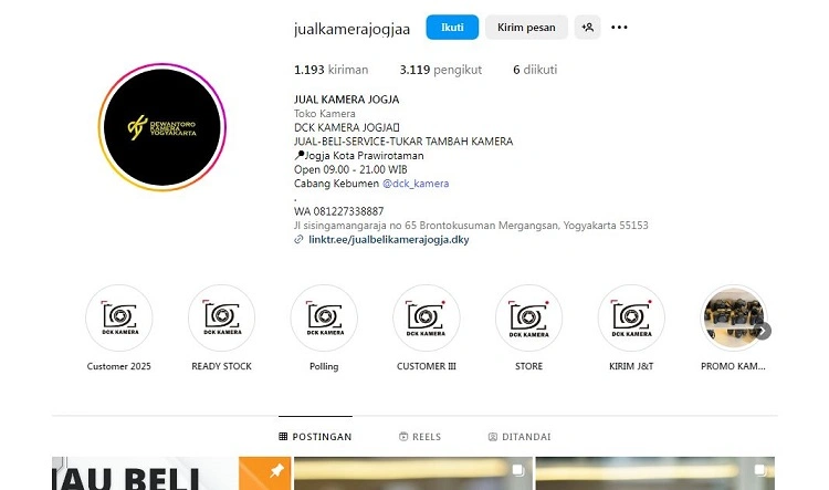 Dewantoro Kamera, Sumber: instagram @jualkamerajogjaa