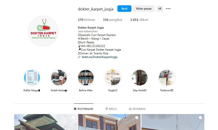 Dokter Karpet Jogja, Sumber: instagram @dokter_karpet_jogja