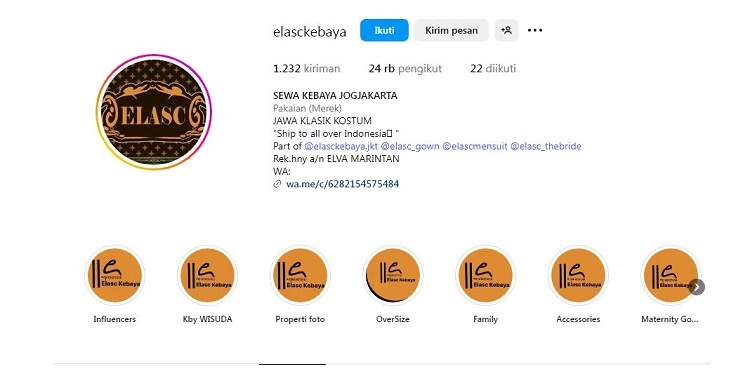 ELASC Kebaya, Sumber: instagram @elasckebaya
