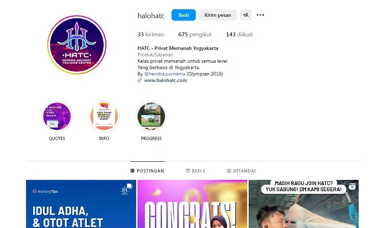 Hendra Archery Training Center, Sumber: instagram @halohatc