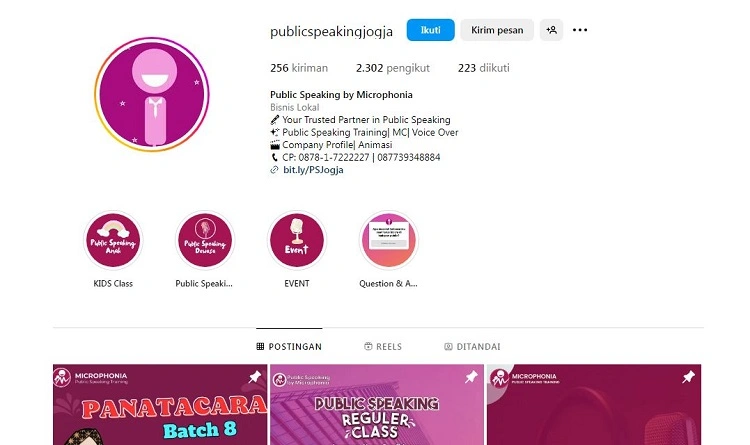 Microphonia public speaking training, Sumber: instagram @publicspeakingjogja