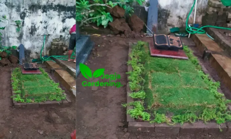 Hasil perapihan rumput makam, Sumber: jogjagardening.com